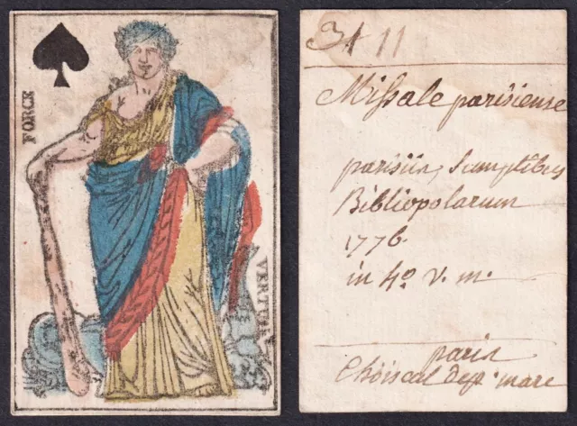 Pik-Dame Queen of spades Paris Minot carte a jouer playing card Spielkarte 1795