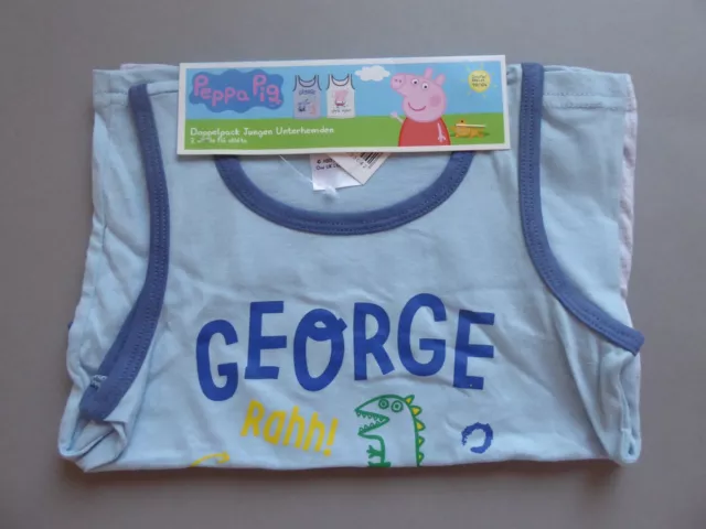 Peppa Pig Jungs Unterhemden Top 2er Pack Gr. 98 / 104