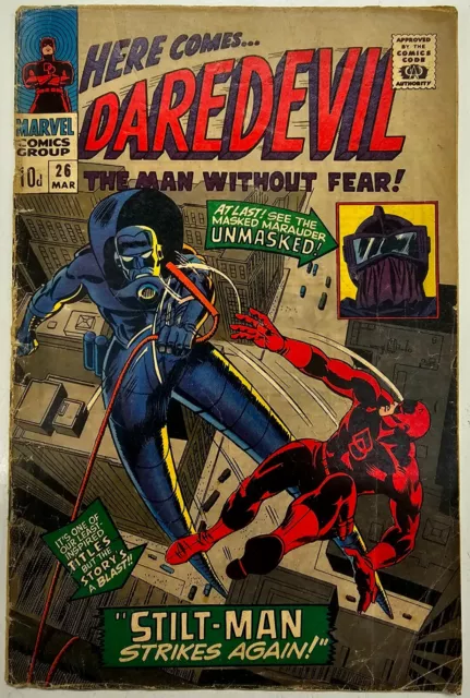 Marvel Comics Silver Age Daredevil Key Issue 26 GD Good Grade