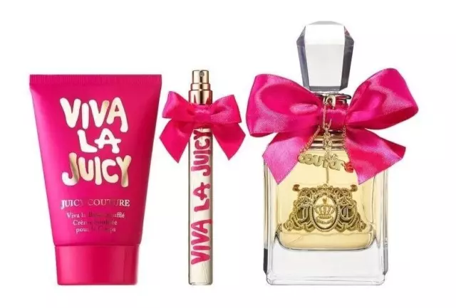 Viva La Juicy Juicy Couture Gift Set for Women: EDP 3.4OZ 100ML+ .33EDP+ CREM4.2 2