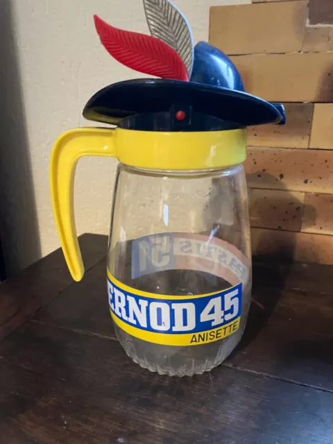 PERNOD 45, PASTIS 51, Carafe publicitaire ancienne verre et plastique