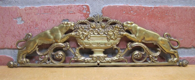 Tiger Jaguar Big Cat Antique Ornate Decorative Arts Figural Hardware Element