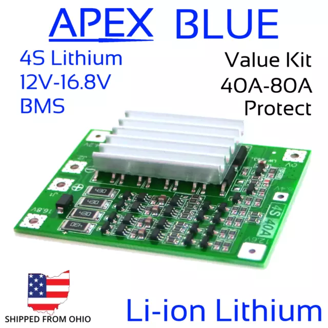 4S 100A 12V 16.8V Li-ion LiPo Lithium BMS LED Heatsink Battery Balance Board  $19.99 - PicClick