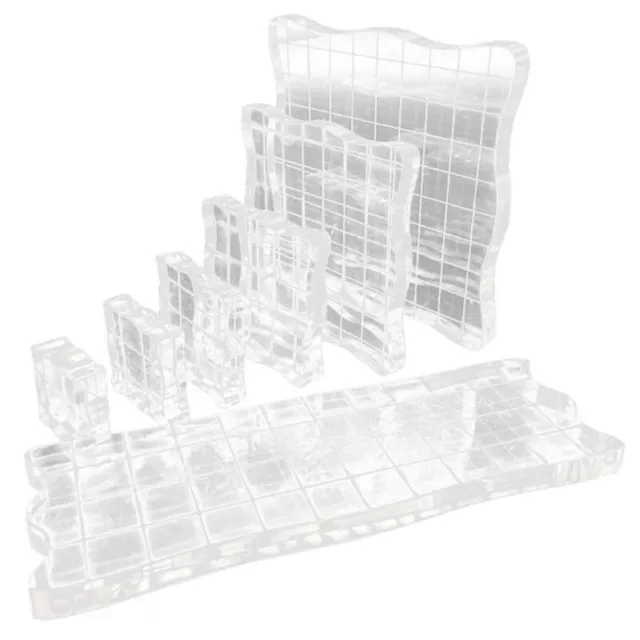 7pcs/set Transparent Acrylic Clear Stamp Block Pad Scrapbooking DIY Handmade Too