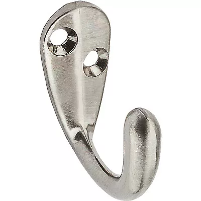 Hat & Coat Hook With Ball Tip,Die-Cast Zinc With Satin Nickel Finish,2-Pk. -N325