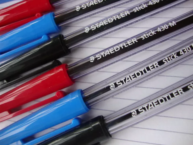 STAEDTLER Sfera Punto Penne - Nero+Blu + Rosso - Confezione Di 10