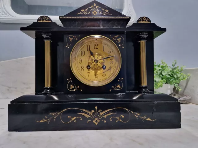 antique Marble Clock For Restoration 19th Century