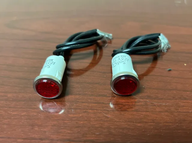 Lot Of 2 SELECTA SL53215-6-BG Red Indicator Lights 125V Neon Flush Lens [￼23*]