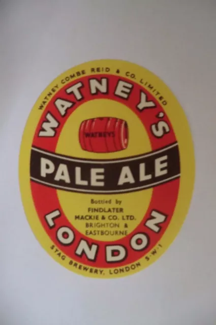 Mint Watneys Bottled By Findlater Brighton Eastbourne Brewery Bottle Label
