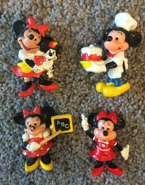 Vintage Applause Disney's Minnie Mouse teacher w doll Mickey cake baker figures