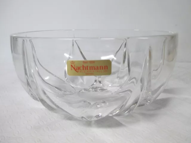 Nachtmann Crystal Bowl Lotus Flower Krokus Design W/Sticker