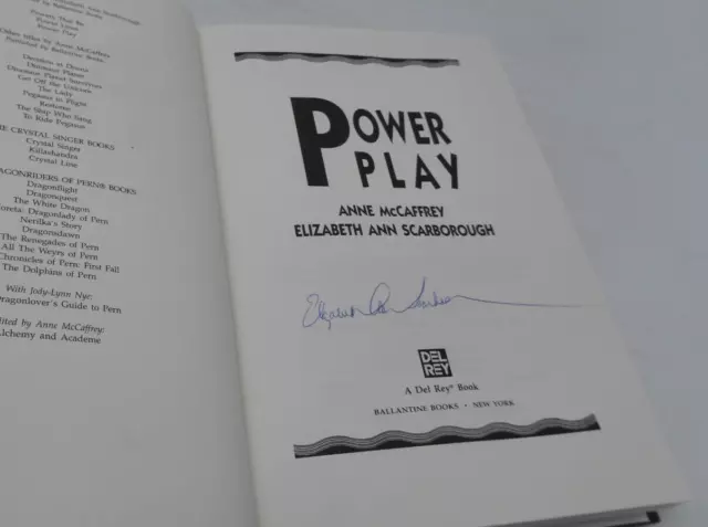 Power Play -Anne McCaffrey /Elizabeth Ann Scarborough (1st Edition 1995) *SIGNED