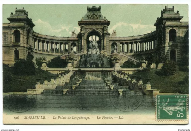 CPA -Carte postale- France-Marseille - Le Palais de Longchamps - La Façade