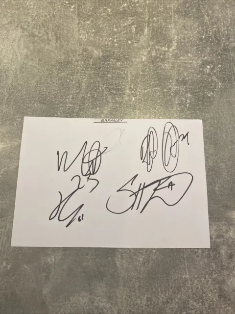 13 X Barnsley Fc signatures - hand signed - white autograph paper