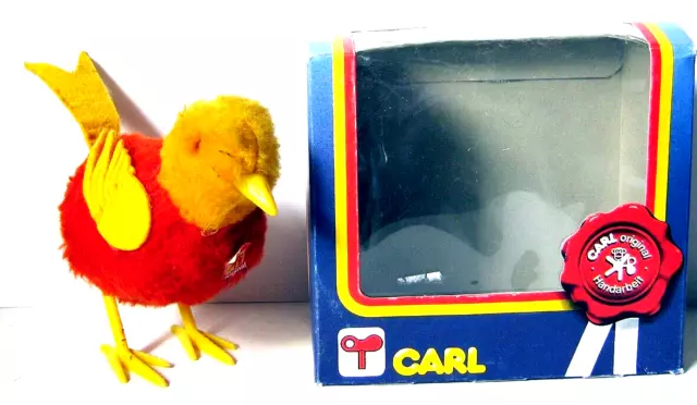 Automate Carl - Rare Oiseau Picorant Rouge Et Jaune+Boite - Made In West Germany