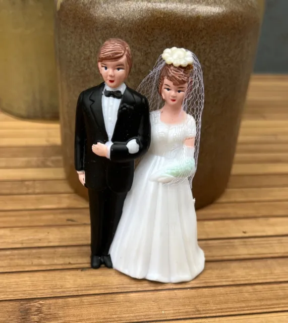 Vintage Couple de Mariés pour Gâteau en plastique 9 cm