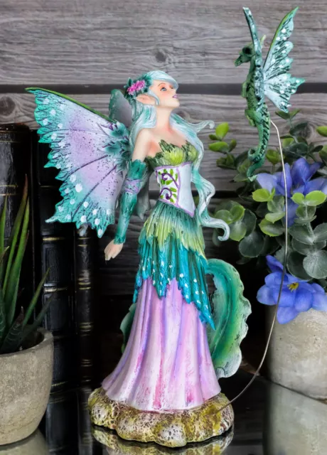 Ebros Amy Brown 'Discovery' Elf Fairy FAE Damsel with Pixie Dragon Figurine