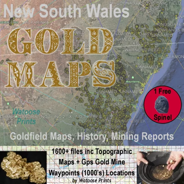 GOLD MAPS Fossicking in NSW Topo DVD Prospecting Detecting Topographic Locations