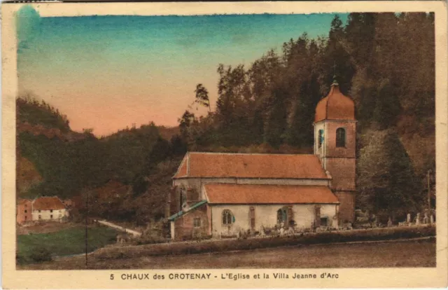 CPA CHAUX des CROTENAY L'Église et la Villa Joan d'Arc (150220)