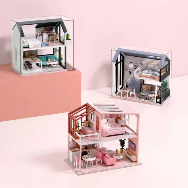 Mini maison avec LED DIY maison de poupée maison de poupée
