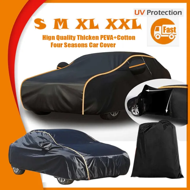 6 Layer Heavy Duty Waterproof Car Cover PEVA &Cotton Cover Rain Snow UV Protect
