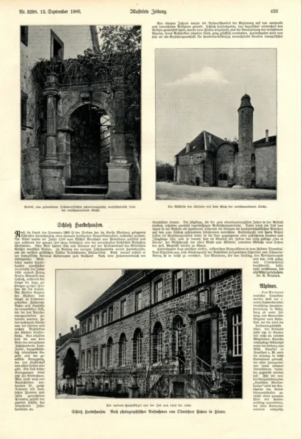 Hardehausen Castle Germany XL 1906 page German report 3 images monastery Peters