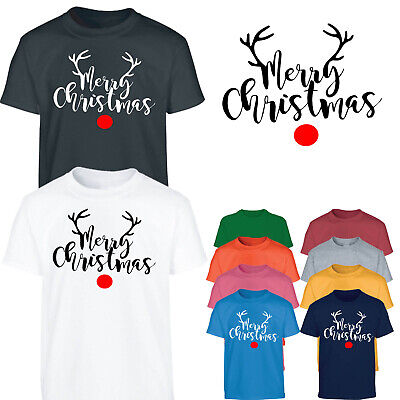 T-shirt MERRY CHRISTMAS bambini renna novità divertente Babbo Natale ragazzi ragazze regalo di Natale