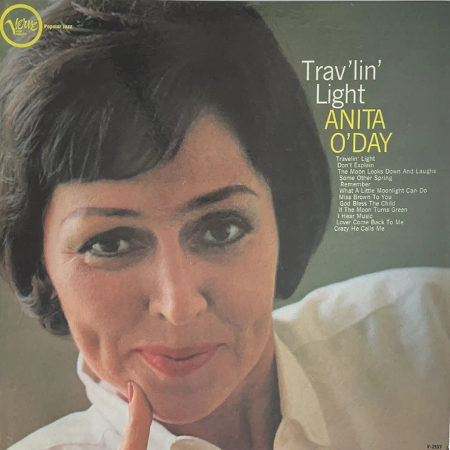 Anita O'Day Trav'lin' Light Verve Vinyl 1961 LP V-2157 Mono Signed Jazz Vocal Anita O'Day Trav'lin' Light Verve Vinyl 1961 LP V-2157 Mono Signed Jazz Vocal