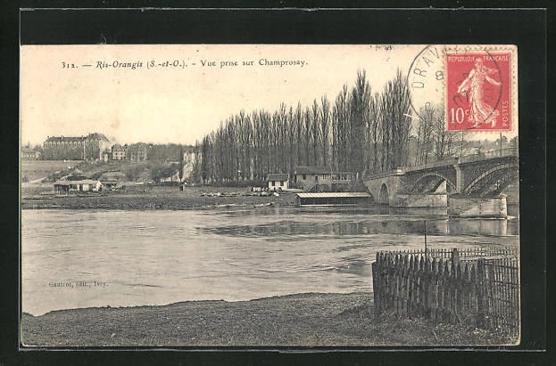 CPA Ris Orangis, view taken of Champrosay 1907