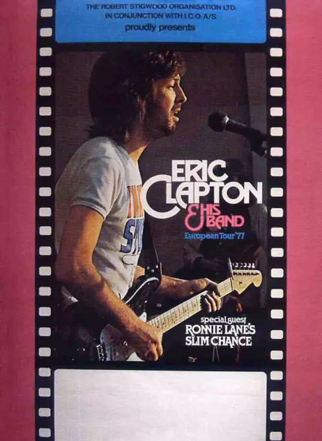 Eric Clapton & Ronnie Lane Repro 1977 European Concert Tour Poster