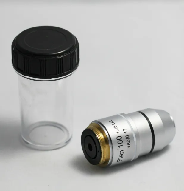 New 100X Plan Achromatic Objective Oil Spring for Biological Microscope FotoHigh