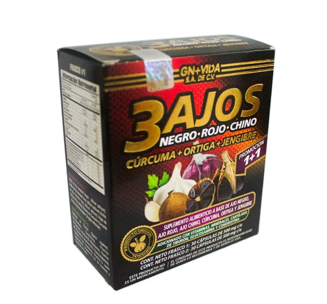 3Ajos Con Cartilago de tiburon, Auxiliar Dolor de Huesos y Articulaciones