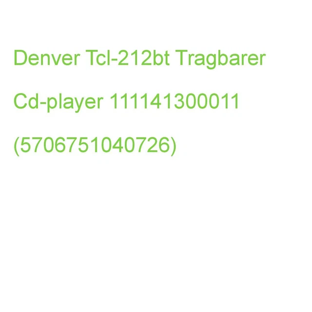 Denver Tcl-212bt Tragbarer Cd-player 111141300011 (5706751040726)