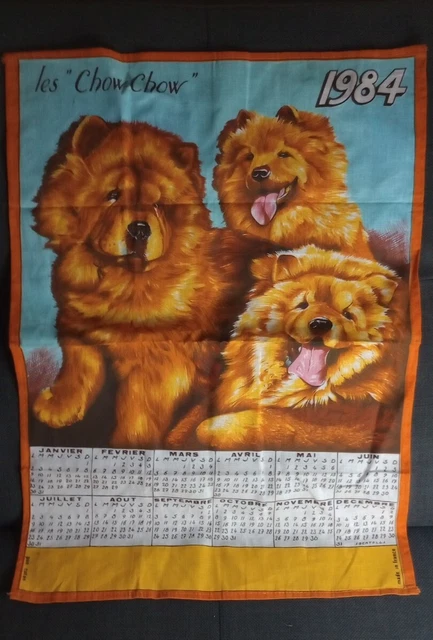 Lot De 3 Torchons Anciens 1971 Calendrier Anniversaire - 100% Coton - Cuisine Rétro