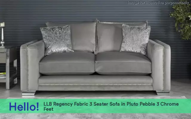 ScS LLB Regency Pluto Steel 6 Fabric & Chrome Feet 3 Seater Sofa RRP £1349 3