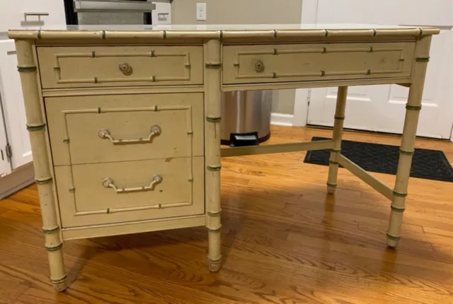 Vintage Thomasville Faux Bamboo Desk Vintage Thomasville Faux Bamboo Desk