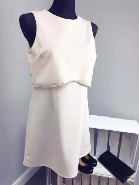 ASOS PETITE Scuba Crop Top With Embellished Trim Mini Dress (AS-7/2)