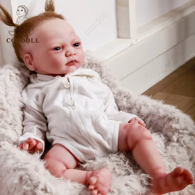 17Zoll Reborn Baby Puppe voll Silikon Neugeborenes Mädchen handgefertigtes Puppe