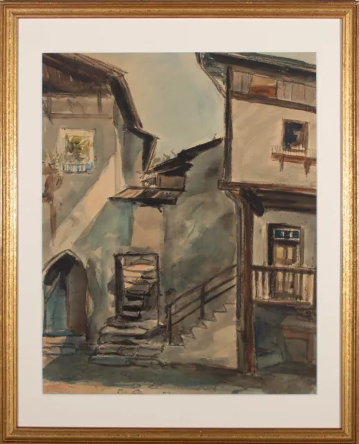 Julius Rosenbaum (1879-1956) - 1935 Aquarell, Morgendliche Straßenszene