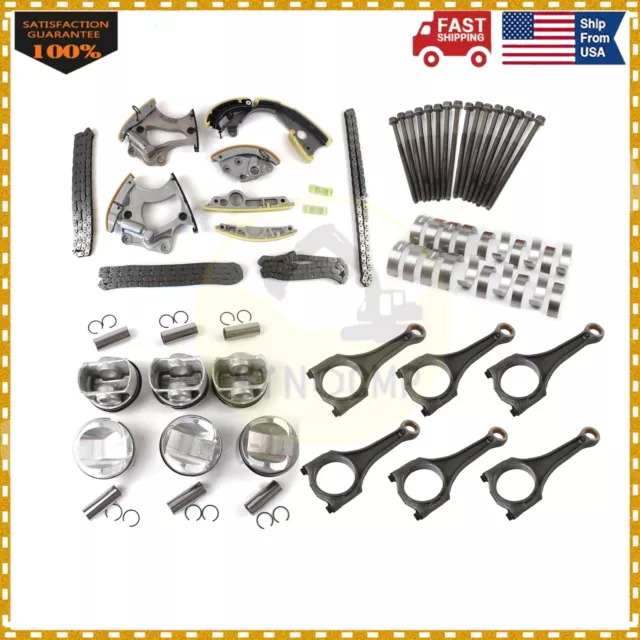 Engine Piston Con Rods Bearings Timing Kit For Audi A5 A6 A7 A8 S4 S5 Q5 Q7 3.0T