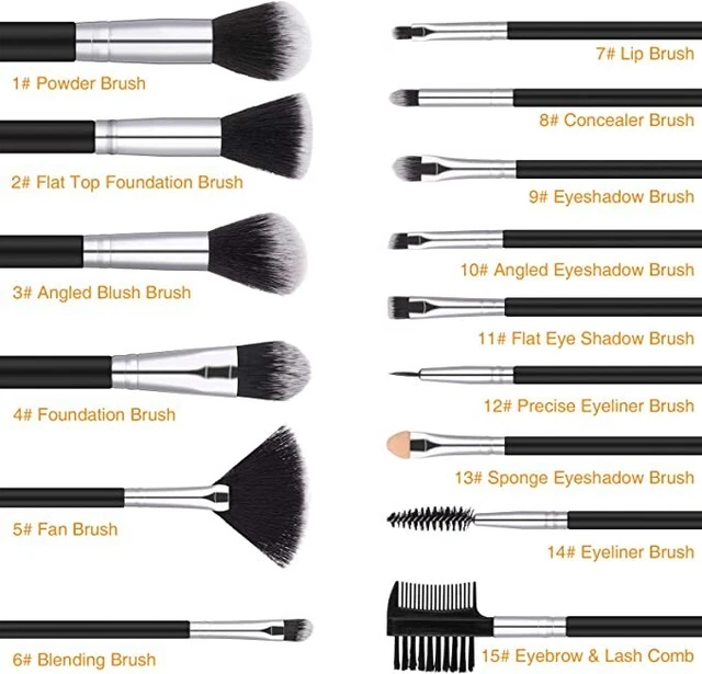✅MELLIEX Pennelli Da Trucco, 15 Pezzi Professionali Set Di Pennelli Make up✅🇮🇹 3