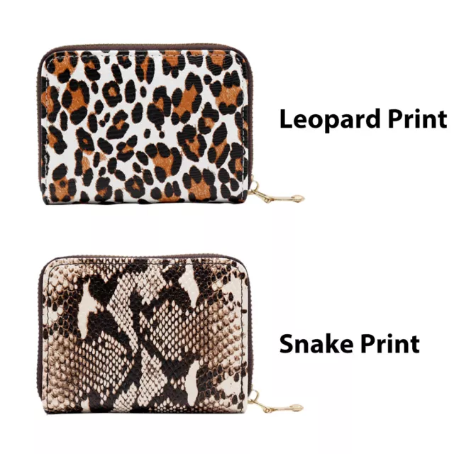 Anti Magnetic Credit Card Holder Large Capacity Cash Animal Print Compact Size