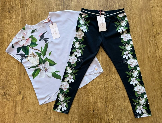 BNWT Ted Baker 7-8 years top and legging outfit floral set new designer bow Opal