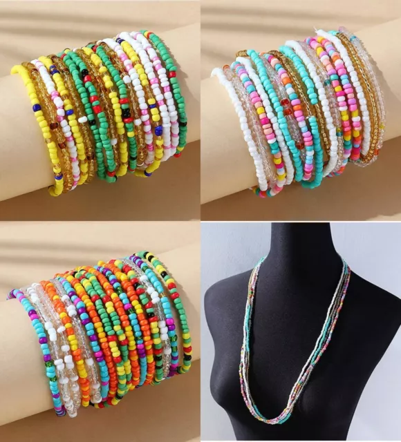 Perlen Boho Samenwickel Multiarmband Perlen Liebe Perlen Multi Halskette