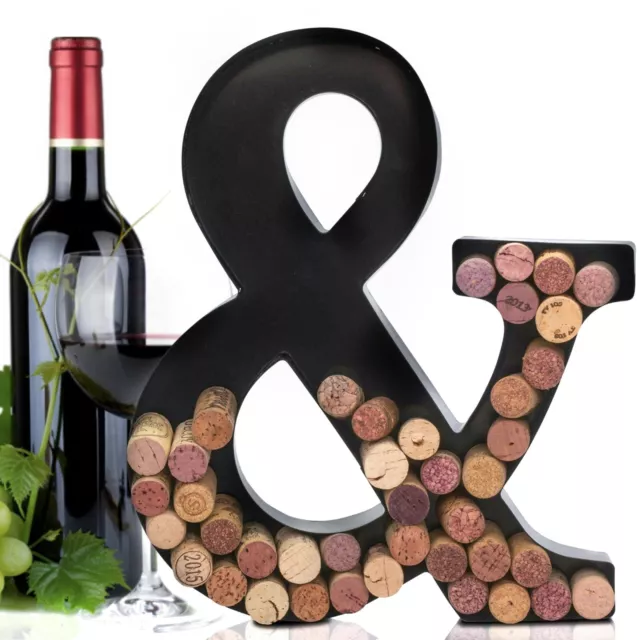 Made Easy Kit Metal Letter Wine Cork Keepsake Holder Monogram w/Wall Mount Kit