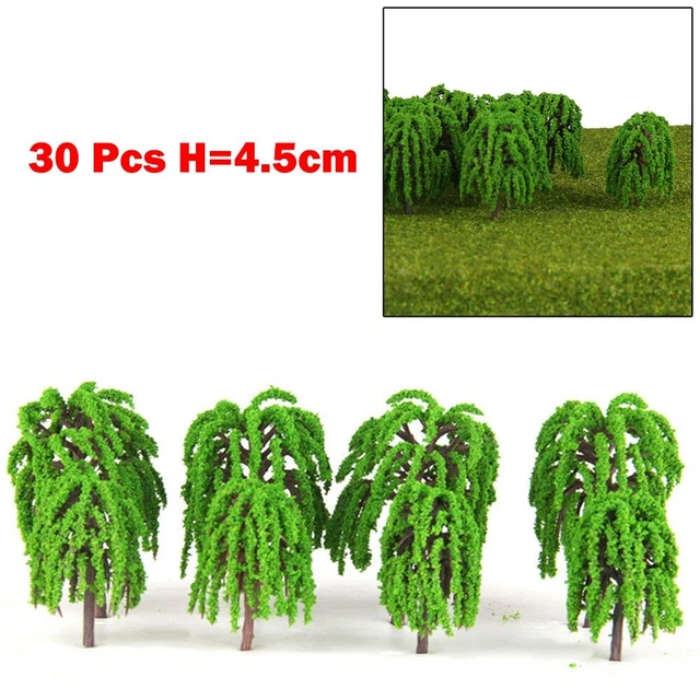 50 Arbres Modélisme Vert Clair 3 Cm - Échelle 1/500, Paysage Train, Plastique, Neuf