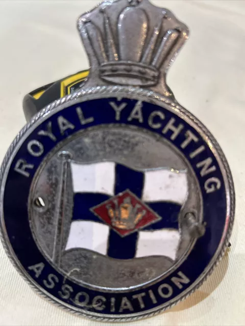 VINTAGE ROYAL YACHTING ASSOCIATION CAR GRILLE BADGE / 1960's ORIGINAL / LOVELY