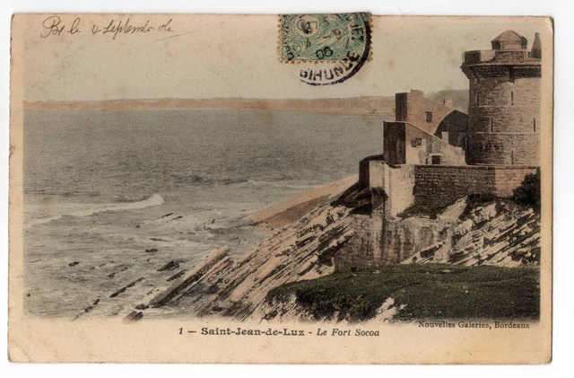 Saint Jean de Luz   Entrée de la Baie et le fort de Socoa   Carte