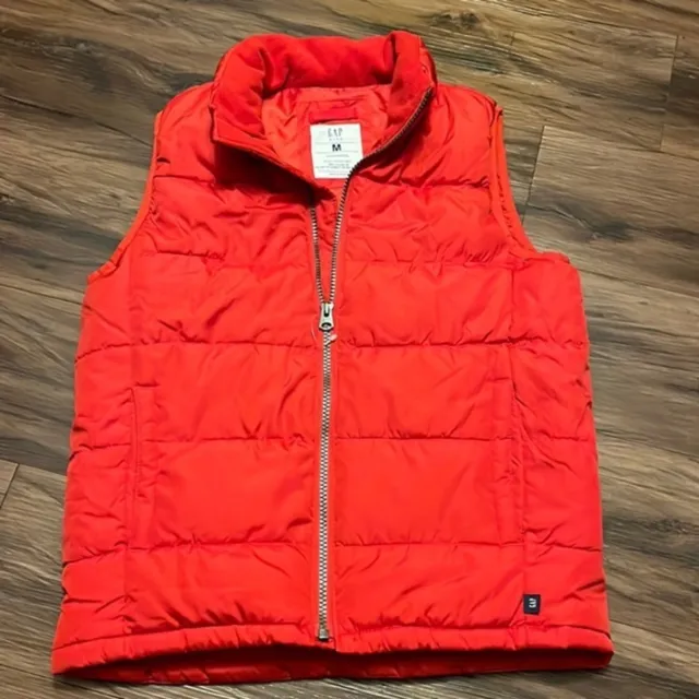 GAP Kids Red Puffy Waterproof Cold Control Vest Size Medium Winter Comfort VALUE