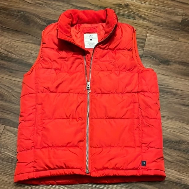 GAP Kids Red Puffy Waterproof Cold Control Vest Size Medium Winter Comfort VALUE